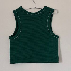 All in Motion sz XXL Green High Neck Waffle Tank Top Seamless Sport